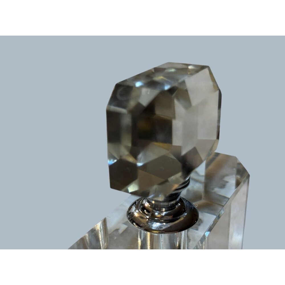 Rectangular Art Deco Hand Cut Crystal Perfume Bottle - Picture 7 of 8